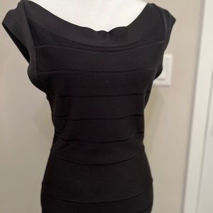 French Connection Black Bodycon Minidress LBD Size 10